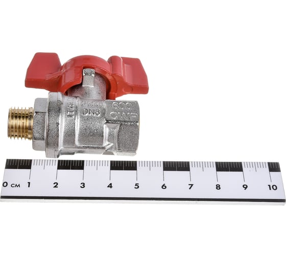 Шаровой кран RuB, 1/4" DN8 PN40, ВР-НР, серия MILANO (S.90), бабочка S90B26