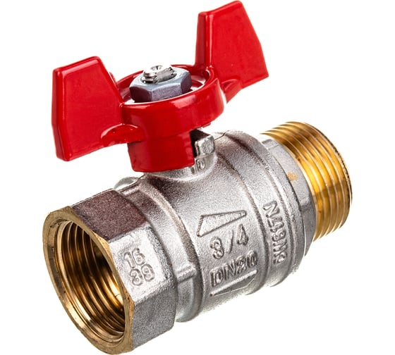 Шаровой кран RuB, 3/4" DN20 PN30, ВР-НР, серия VENEZIA (S.50), бабочка S50E26