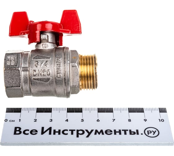 Шаровой кран RuB, 3/4" DN20 PN30, ВР-НР, серия VENEZIA (S.50), бабочка S50E26