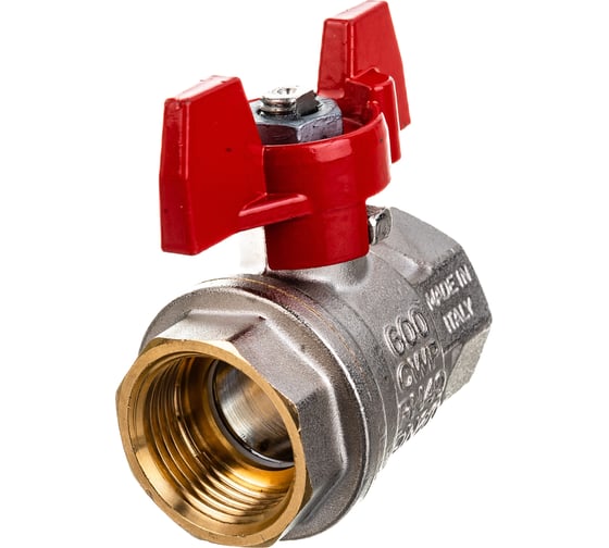 Шаровой кран RuB, 3/4" DN20 PN40, ВР-ВР, серия MILANO (S.90), бабочка S90E16