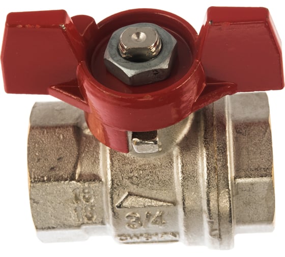 Шаровой кран RuB, 3/4" DN20 PN40, ВР-ВР, серия MILANO (S.90), бабочка S90E16