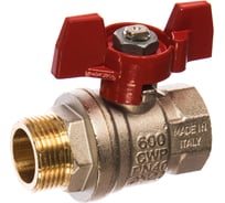 Шаровой кран RuB, 3/4" DN20 PN40, ВР-НР, серия MILANO (S.90), бабочка S90E26