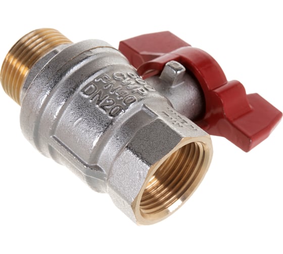Шаровой кран RuB, 3/4" DN20 PN40, ВР-НР, серия MILANO (S.90), бабочка S90E26