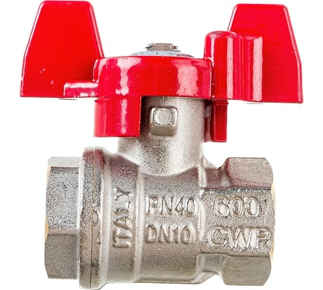 Шаровой кран RuB, 3/8" DN10 PN40, ВР-ВР, серия MILANO (S.90), бабочка S90C16