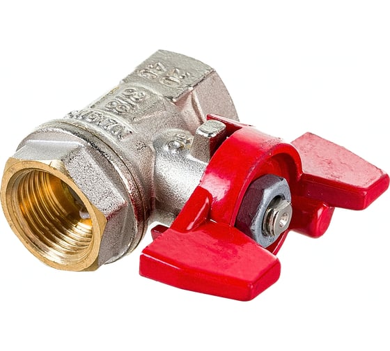 Шаровой кран RuB, 3/8" DN10 PN40, ВР-ВР, серия MILANO (S.90), бабочка S90C16
