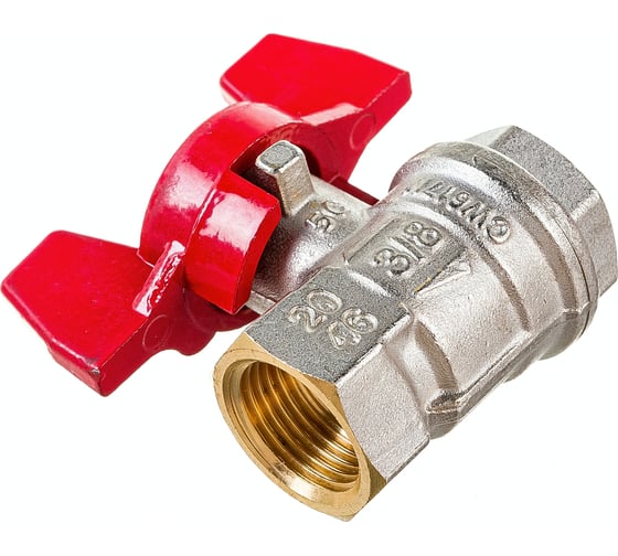 Шаровой кран RuB, 3/8" DN10 PN40, ВР-ВР, серия MILANO (S.90), бабочка S90C16