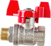 Шаровой кран RuB серия MILANO 3/8" DN10 PN40, ВР-НР, (S.90), бабочка S90C26