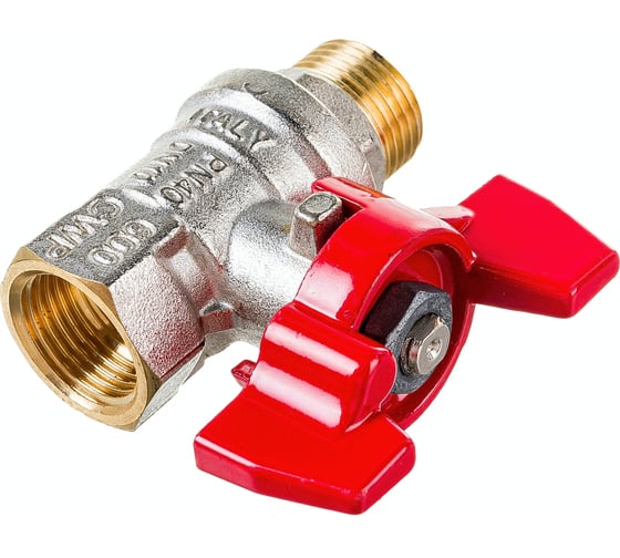 Шаровой кран RuB серия MILANO 3/8" DN10 PN40, ВР-НР, (S.90), бабочка S90C26