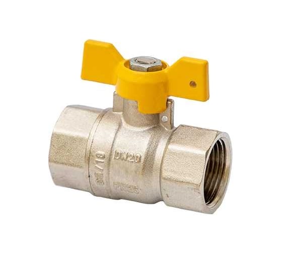 Шаровой газовый полнопроходной кран MVI 1/2" вн-вн, бабочка BV.813.04-10