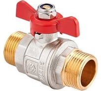 Шаровой полнопроходной кран MVI 1/2" нар-нар, бабочка BV.515.04-10