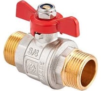 Шаровой полнопроходной кран MVI 3/4" нар-нар, бабочка BV.515.05-08