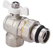 Шаровой угловой кран с полусгоном MVI с самоуплотняющимся кольцом, 3/4" вн-нар, бабочка BV.523.05-6