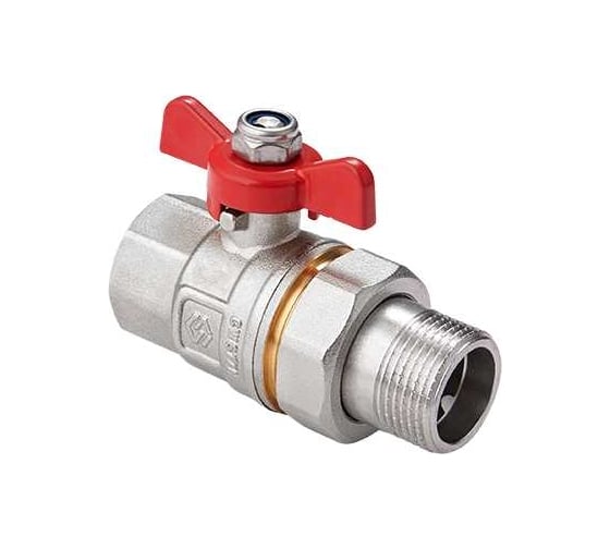 Шаровой кран с полусгоном MVI американка, 1" вн-нар, бабочка BV.520.06-4