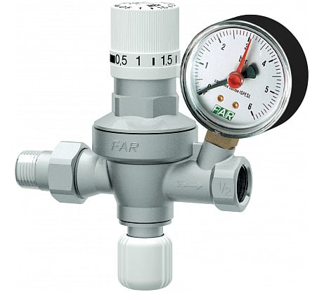 Автоматический редуктор подпитки с визуализацией настраиваемого давления на выходе FAR манометр, 1 FA 2106 12
