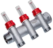 Запорный коллектор с расходомероми FAR 1" 3 отвода 3/4" EUROKONUS FK 3980 13403