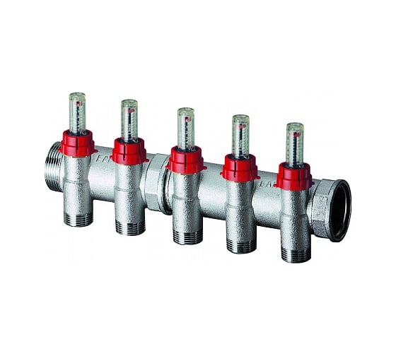 Запорный коллектор с расходомерами FAR 1", 4 отвода М24х19 FK 3970 C104