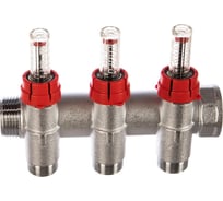 Запорный коллектор с расходомерами FAR 1", 3 отвода М24х19 FK 3970 C103