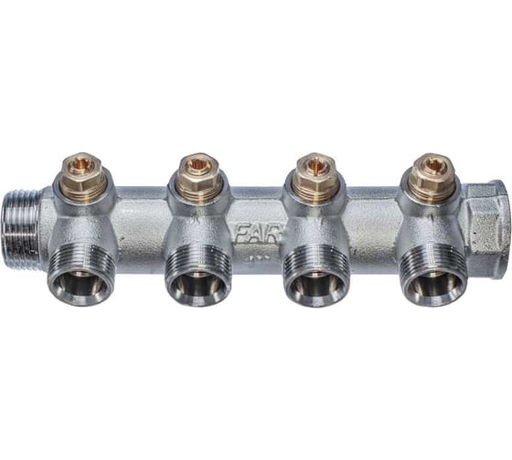 Запорный коллектор с 4 отводами FAR 1" 3/4" НР FK 3873 134