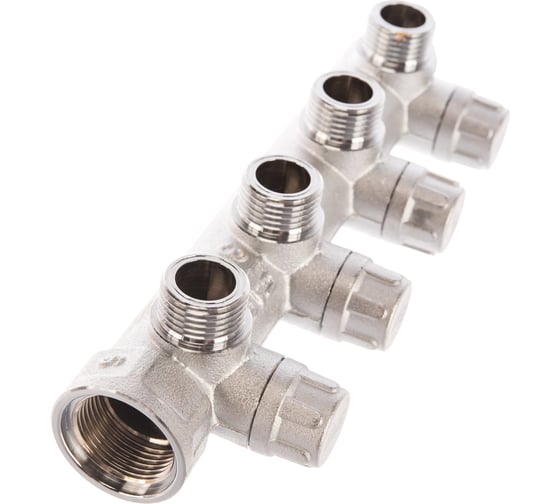 Запорный коллектор с 4 отводами FAR 3/4" 1/2" НР, плоск.присоед. FK 3873 3412TP