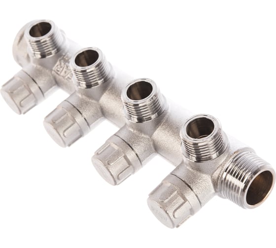 Запорный коллектор с 4 отводами FAR 3/4" 1/2" НР, плоск.присоед. FK 3873 3412TP