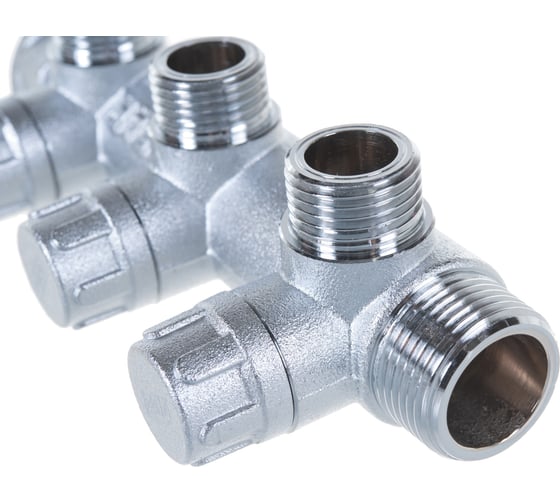 Запорный коллектор FAR 3/4" с 3 отв. 1/2" НР, плоск.присоед. FK 3870 3412TP