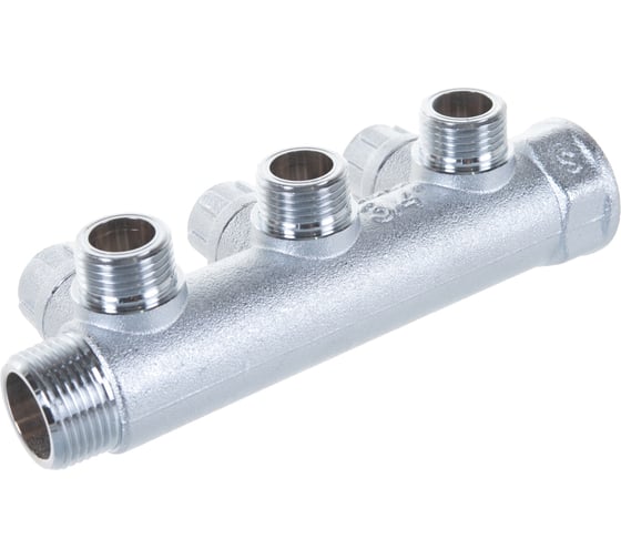 Запорный коллектор FAR 3/4" с 3 отв. 1/2" НР, плоск.присоед. FK 3870 3412TP