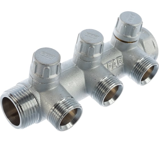 Запорный коллектор с 3 отводами FAR 1" 3/4" НР FK 3870 134