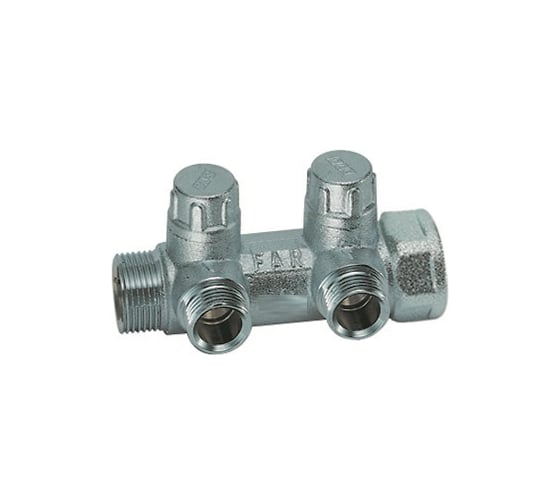 Запорный коллектор с 2 отводами FAR 1" НР-ВР М24х19 FK 3875 C1
