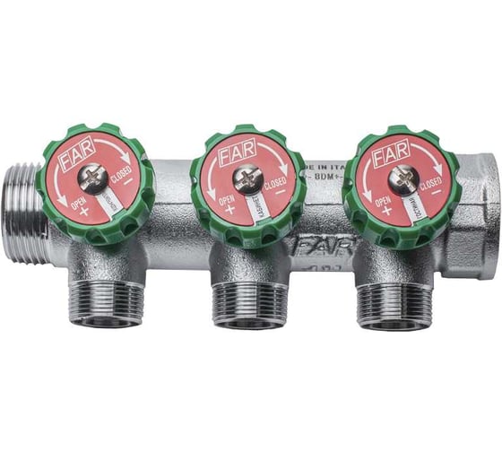 Регулируемый коллектор с 3 отводами FAR 1" М24х19 FK 3850 C1