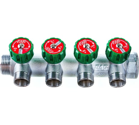 Регулируемый коллектор с 4 отводами FAR 1" М24х19 FK 3856 C1