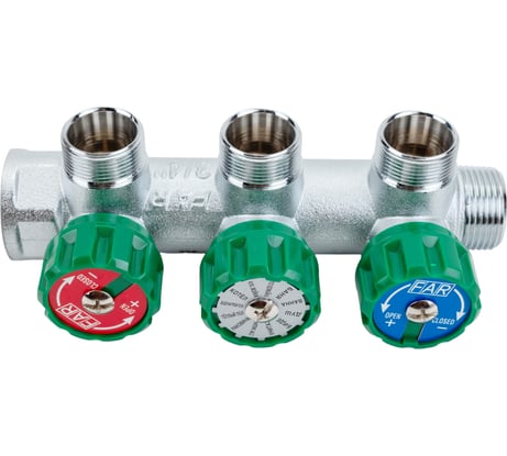 Регулируемый коллектор с 3 отверстиями FAR 3/4" М24х19 FK 3850 C34