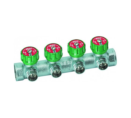 Регулируемый коллектор с 4 отводами FAR  3/4" М24х19 FK 3855 C34