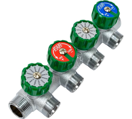 Регулируемый коллектор с 4 отводами FAR 3/4" М24х19 FK 3856 C34
