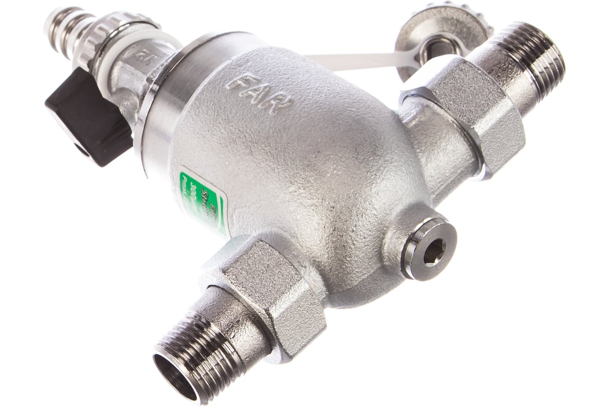 Фильтр FAR 1/2" НР-НР, с манометром, 300 мкм, Max: 95 C, 25 бар FA 3944 ...