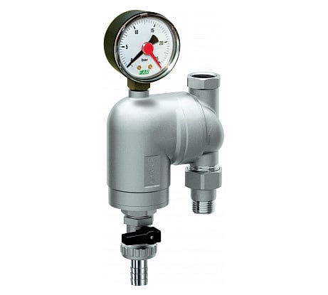 Фильтр FAR 100 мкм, с манометром, Max: 95 C, 25 бар. 3/4" ВР-НР FA 39A6 34100