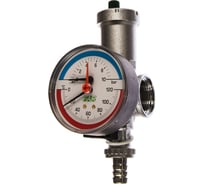 Хромированный узел FAR 1" с авт. воздухоотвод., термоман. и слив.кр. FK 3442 110