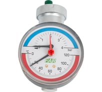 Хромированный узел FAR 1" авт. воздухоотвод., термоманометр и заглушка FK 3436 1