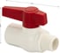 Кран шаровый Санакс 1/2" г/ш, резьбовой, ручка-рычаг, серия МАК, из ПВХ (PVC-U) пластика, цвет БЕЛЫЙ. 471 2