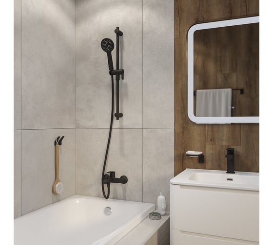 Шланг для душа IDDIS черный матовый, силиконовый, 2.0м, optima home OPH20BLi19