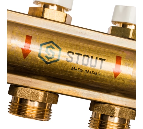 Распределительный коллектор из латуни без расходомеров 12 вых. STOUT SMB 0468 000012