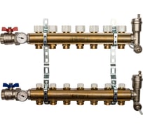 Распределительный коллектор из латуни без расходомеров 7 вых. STOUT SMB 0468 000007