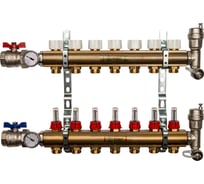 Распределительный коллектор из латуни с расходомерами 7 вых. STOUT SMB 0473 000007