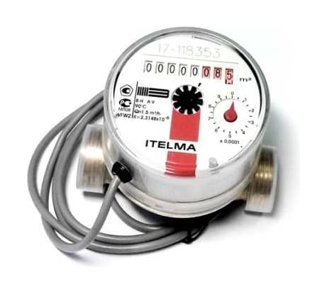 Счетчик горячей воды ITELMA (Ду=15мм, L=80мм, импульсный выход, ГЕРКОН) WFW24.D080-0-R-L-10-IP54