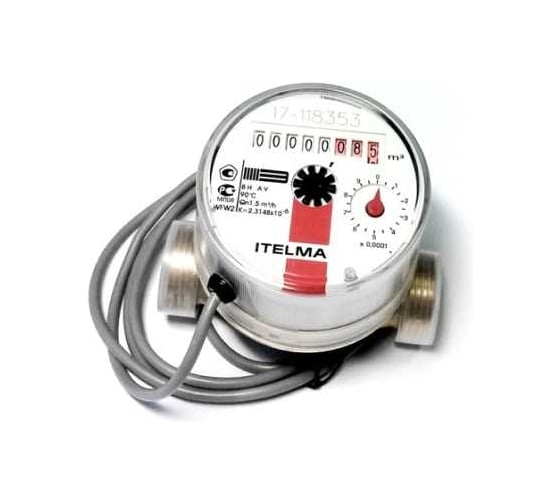 Счетчик горячей воды ITELMA (Ду=15мм, L=80мм, импульсный выход, ГЕРКОН) WFW24.D080-0-R-L-10-IP54 1
