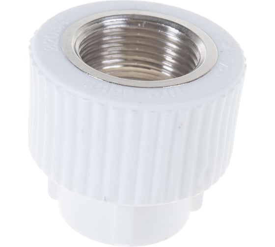 Комбинированная муфта PRO AQUA PP-R ВР белая d-20 мм 3/4" PA22010Pb 1