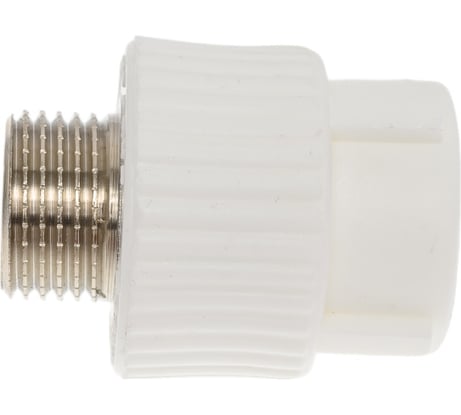 Комбинированная муфта PRO AQUA PP-R НР белая d-20 мм 1/2" PA23008Pb