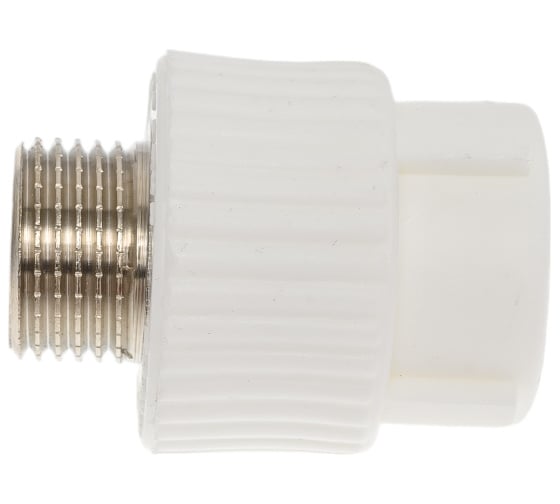 Комбинированная муфта PRO AQUA PP-R НР белая d-20 мм 1/2" PA23008Pb
