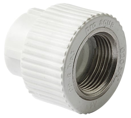 Комбинированная муфта PRO AQUA PP-R ВР белая d-40 мм 1" PA22020b
