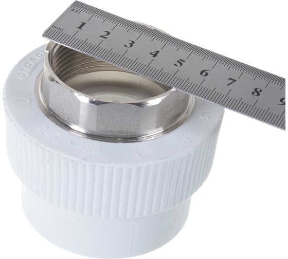 Комбинированная муфта под ключ PRO AQUA PP-R ВР белая d-50 мм 1 1/2" PA22522Pb