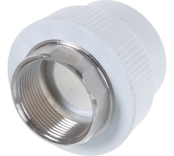 Комбинированная муфта под ключ PRO AQUA PP-R ВР белая d-50 мм 1 1/2" PA22522Pb